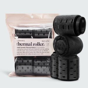 Kitsch Ceramic Thermal Rollers Set in Black